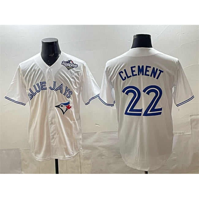 Toronto Blue Jays #22 Ernie Clement White HeidiMiller 2025 World Series Home Cool Base Stitched Jersey