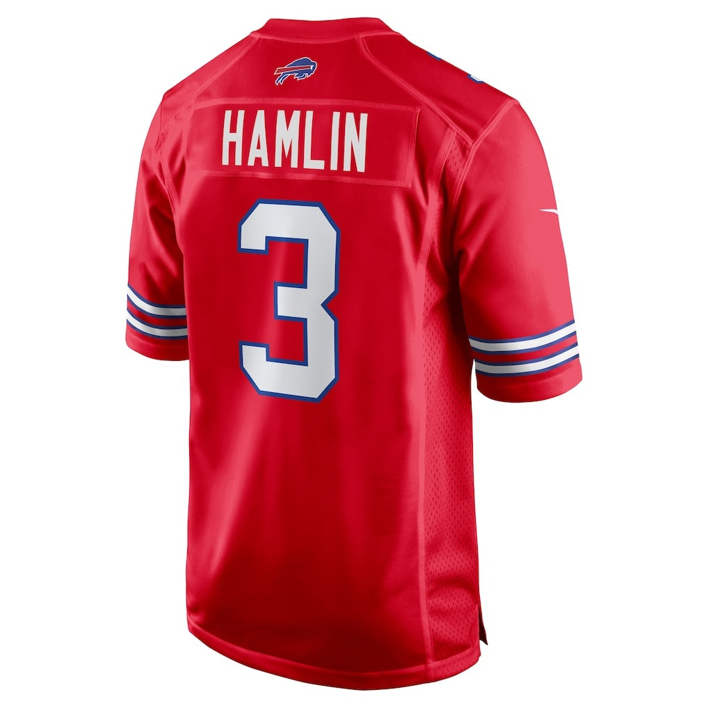 B.Bills #3 Damar Hamlin Red HeidiMiller Alternate Game Jersey