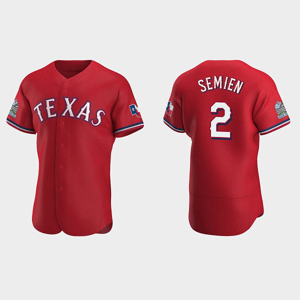 Texas Rangers #2 Marcus Semien Red HeidiMiller Flex Base Stitched Jersey