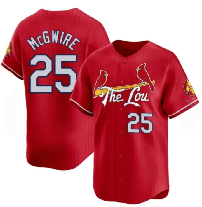 St. Louis Cardinals #25 Mark McGwire Red HeidiMiller City Connect Jersey