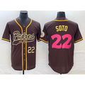San Diego Padres #22 Juan Soto Number Brown HeidiMiller NEW 2023 City Connect Cool Base Stitched Jersey