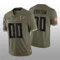 Custom A.Falcons ACTIVE PLAYER 2022 Olive HeidiMiller Salute To Service Limited Stitched Jersey