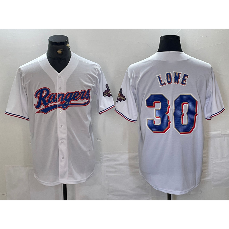Texas Rangers #30 Nathaniel Lowe White HeidiMiller 2024 Gold Collection Limited Cool Base Jersey