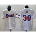 Texas Rangers #30 Nathaniel Lowe White HeidiMiller 2024 Gold Collection Limited Cool Base Jersey