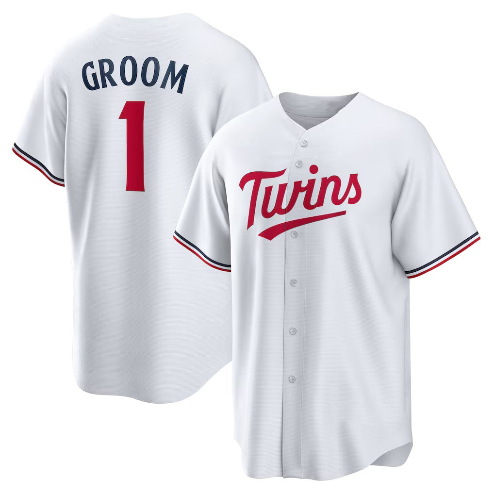 Minnesota Twins #1 Groom White HeidiMiller Home Replica Jersey