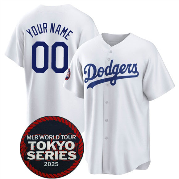 Custom Los Angeles Dodgers ACTIVE PLAYER White HeidiMiller 2025 World Tour Tokyo Series Home Stitched Jersey
