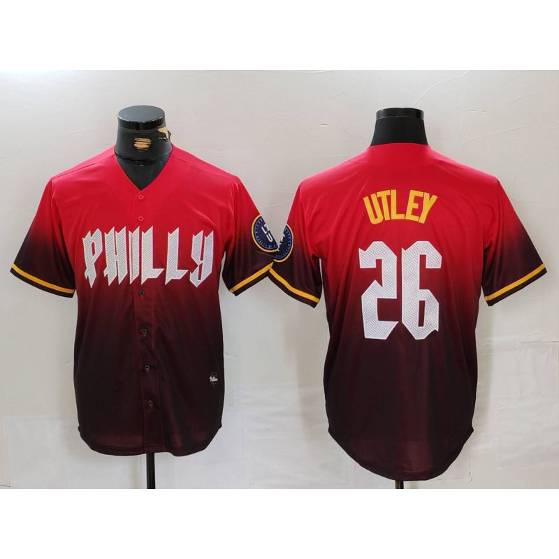 Philadelphia Phillies #26 Chase Utley Red HeidiMiller 2024 City Connect Limited Stitched Jersey 2