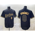 Los Angeles Dodgers #8 Enrique Hern¨¢ndez Black Gold HeidiMiller Limited Stitched Jersey