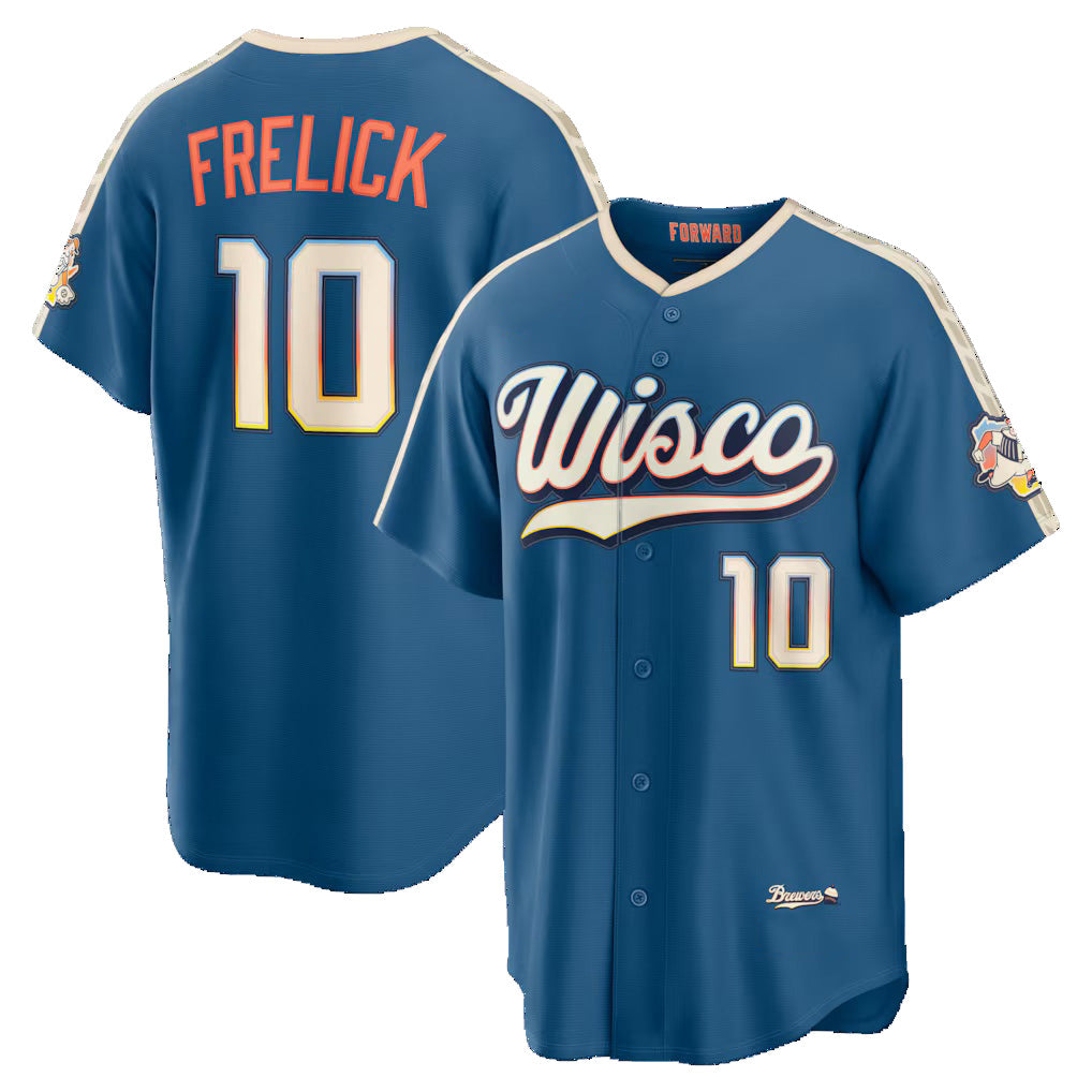 Milwaukee Brewers #10 Sal Frelick Mineral Blue HeidiMiller 2026 City Connect Stadium Jersey