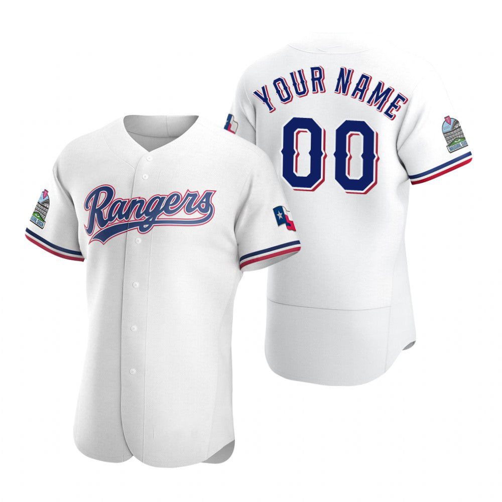 Custom Texas Rangers White HeidiMiller Stitched Flex Base 2020 Home Jersey