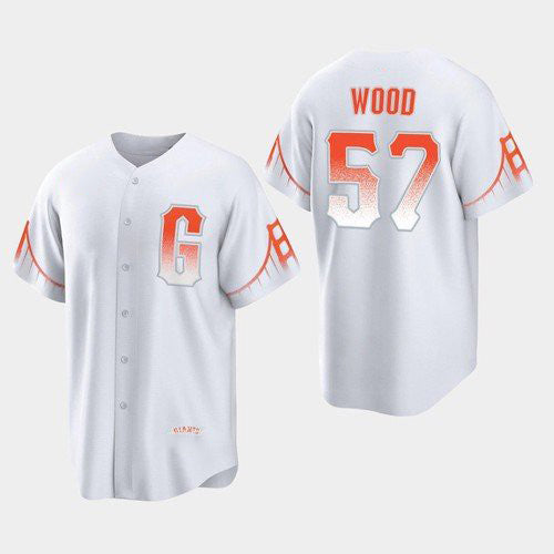 San Francisco Giants #57 Alex Wood White HeidiMiller 2021 City Connect Jersey