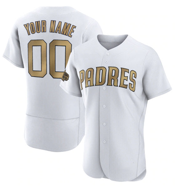 Custom San Diego Padres Active Player White HeidiMiller 2022 All-Star Flex Base Stitched Jersey