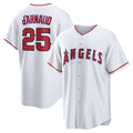 Los Angeles Angels #25 Travis d'Arnaud White HeidiMiller Home Replica Jersey