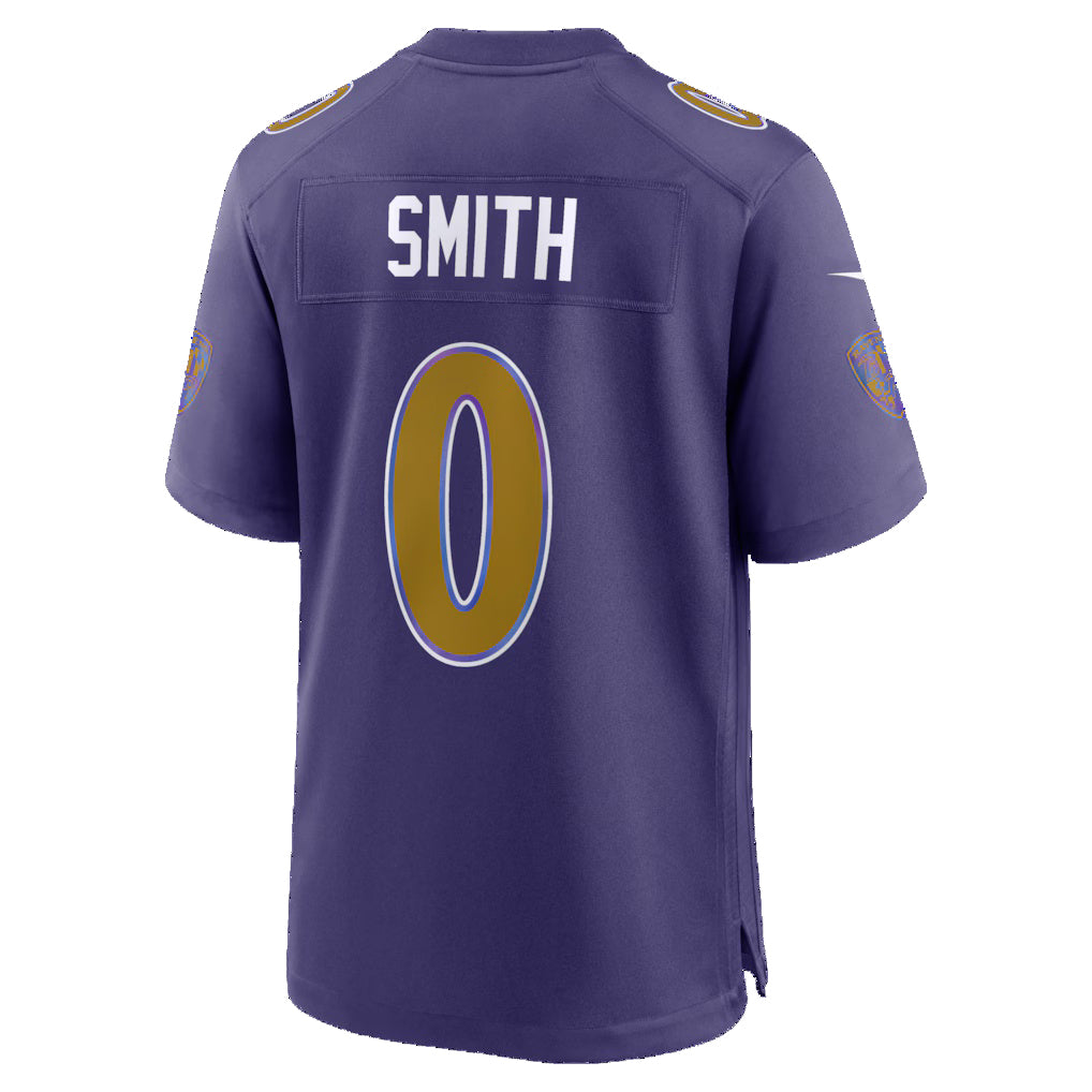 B.Ravens #0 Roquan Smith Purple HeidiMiller Alternate Game Jersey