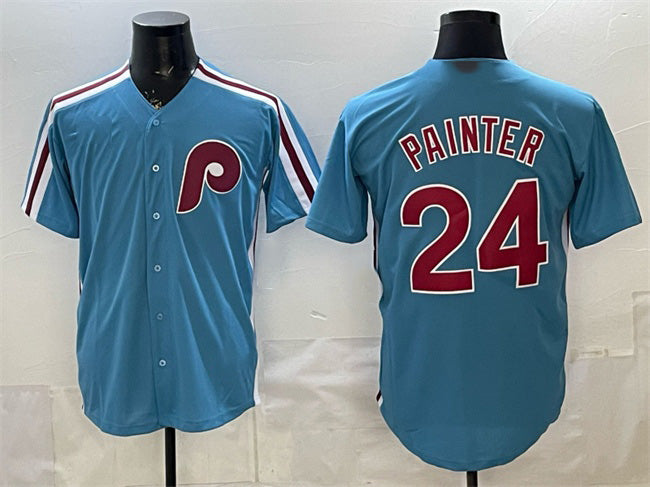 Philadelphia Phillies #24 Andrew Painter Blue HeidiMiller Cool Base Stitched Jersey
