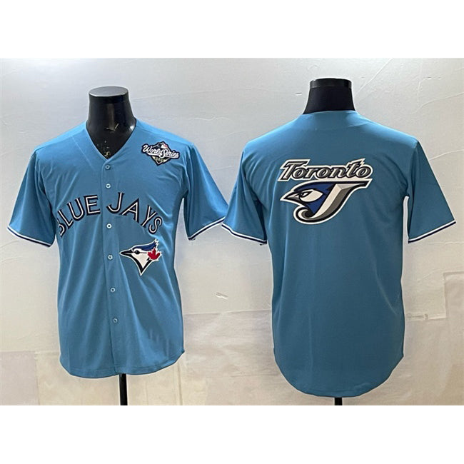 Toronto Blue Jays Team Big Logo Blue HeidiMiller 2025 World Series Home Cool Base Stitched Jersey