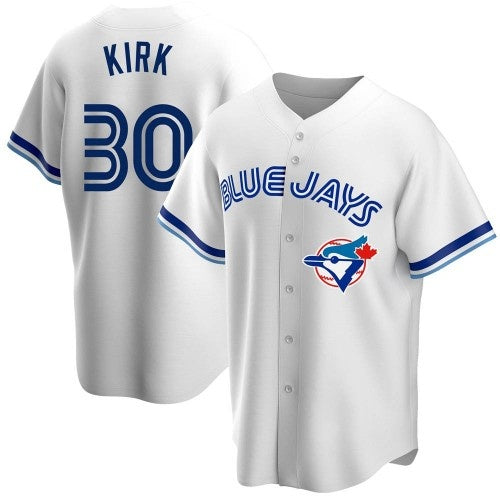 Toronto Blue Jays #30 Alejandro Kirk White HeidiMiller Home Cooperstown Collection Player Jersey 2