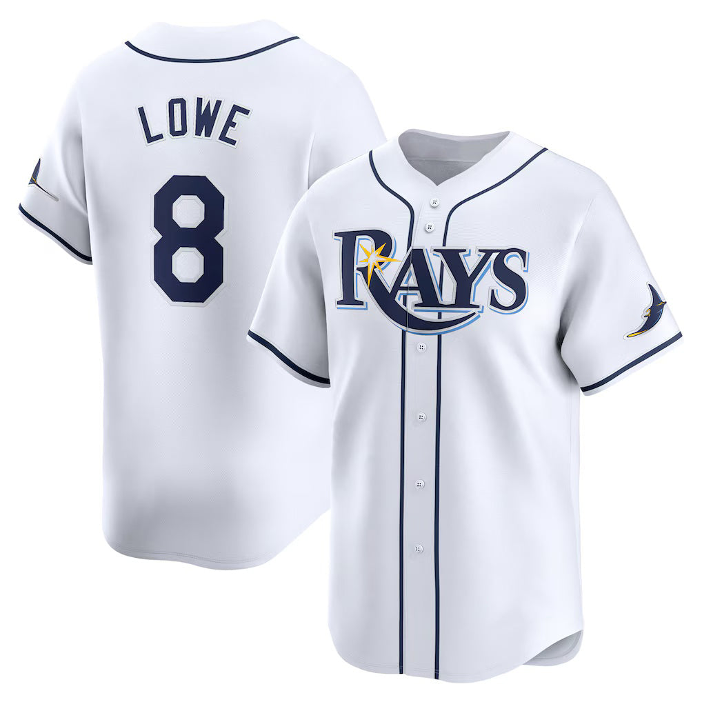 Tampa Bay Rays #8 Brandon Lowe White HeidiMiller Home Limited Player Jersey