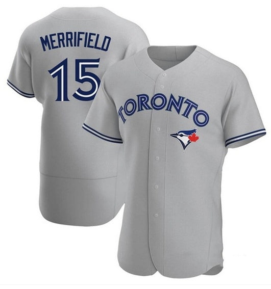 Toronto Blue Jays #15 Whit Merrifield Gray HeidiMiller Road Flex Base Player Jersey