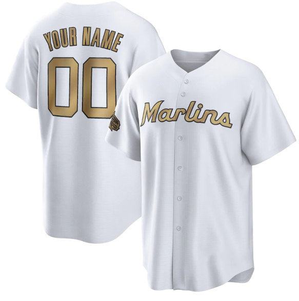 Custom Miami Marlins Active Player White HeidiMiller 2022 All-Star Cool Base Stitched Jersey