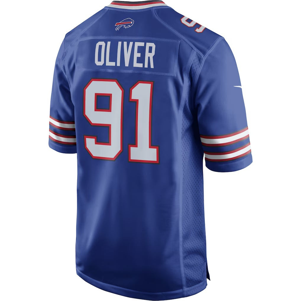 B.Bills #91 Ed Oliver Royal HeidiMiller Team Game Player Jersey