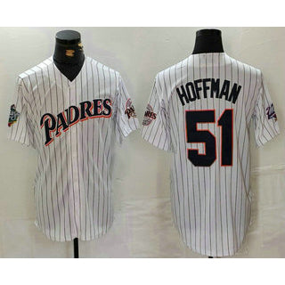 San Diego Padres #51 Trevor Hoffman White HeidiMiller Pinstripe Jersey