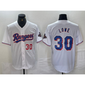 Texas Rangers #30 Nathaniel Lowe Number White HeidiMiller 2024 Gold Collection Limited Cool Base Jerseys