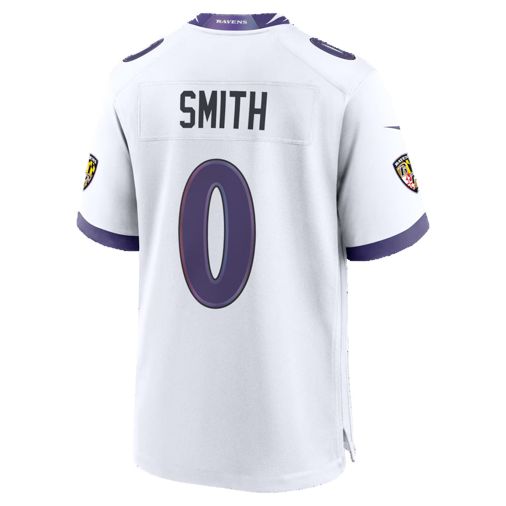 B.Ravens #0 Roquan Smith White HeidiMiller Game Jersey