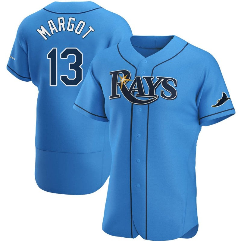 Tampa Bay Rays #13 Manuel Margot Light Blue HeidiMiller Alternate Jersey