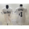 New York Yankees #4 Lou Gehrig White HeidiMiller 'Gothic Legacy Edition' Vapor Premier Limited Stitched Jersey