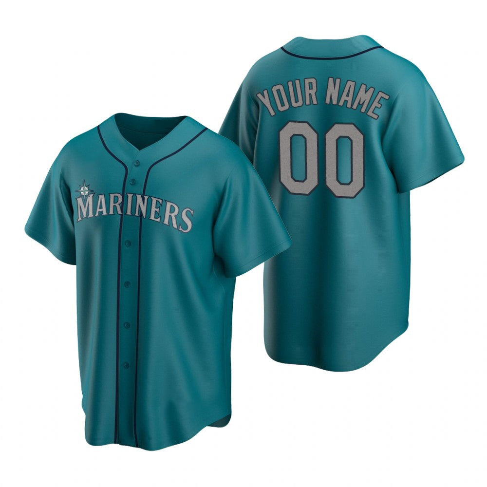 Custom Seattle Mariners Aqua HeidiMiller Stitched Cool Base Jersey