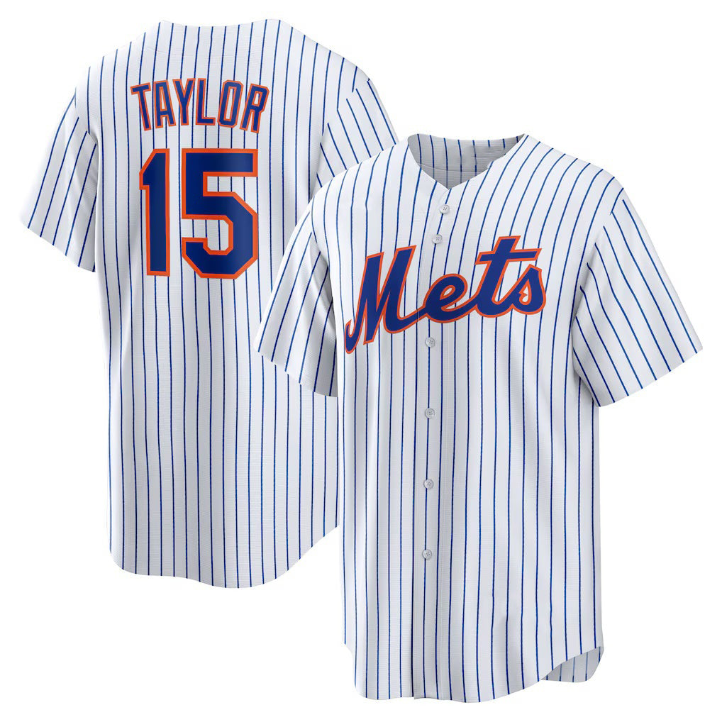 New York Mets #15 Tyrone Taylor White HeidiMiller Home Replica Jersey