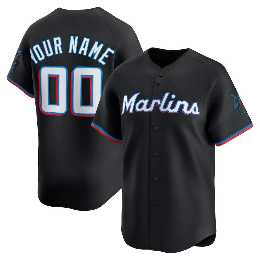 Custom Miami Marlins Black HeidiMiller Alternate Limited Jersey