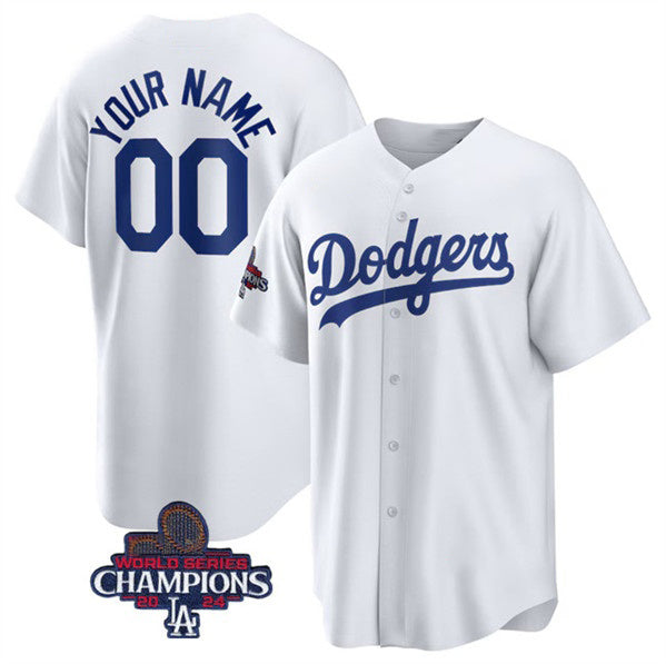 Custom Los Angeles Dodgers ACTIVE PLAYER White HeidiMiller 2024 World Series Champions Cool Base Stitched Jersey