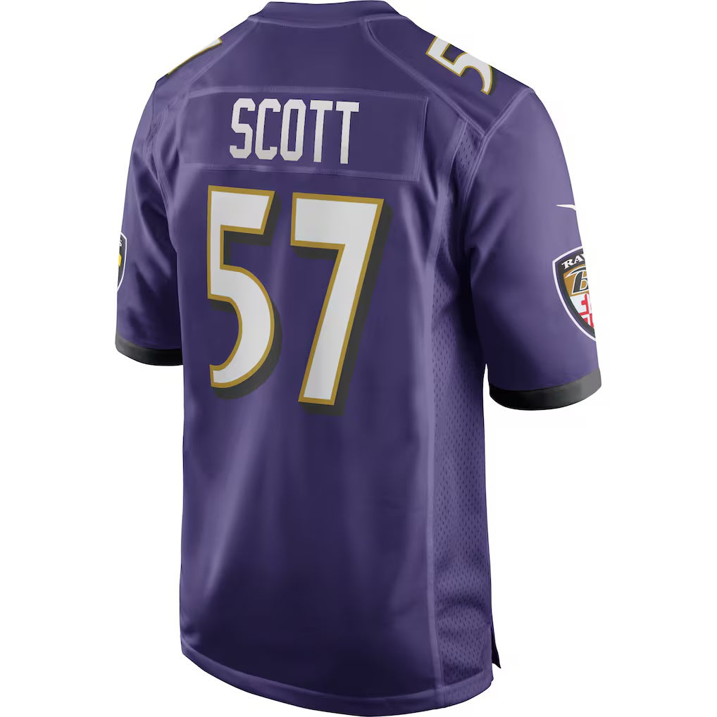 B.Ravens #57 Bart Scott Purple HeidiMiller Game Retired Player Jersey