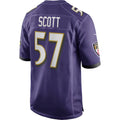 B.Ravens #57 Bart Scott Purple HeidiMiller Game Retired Player Jersey
