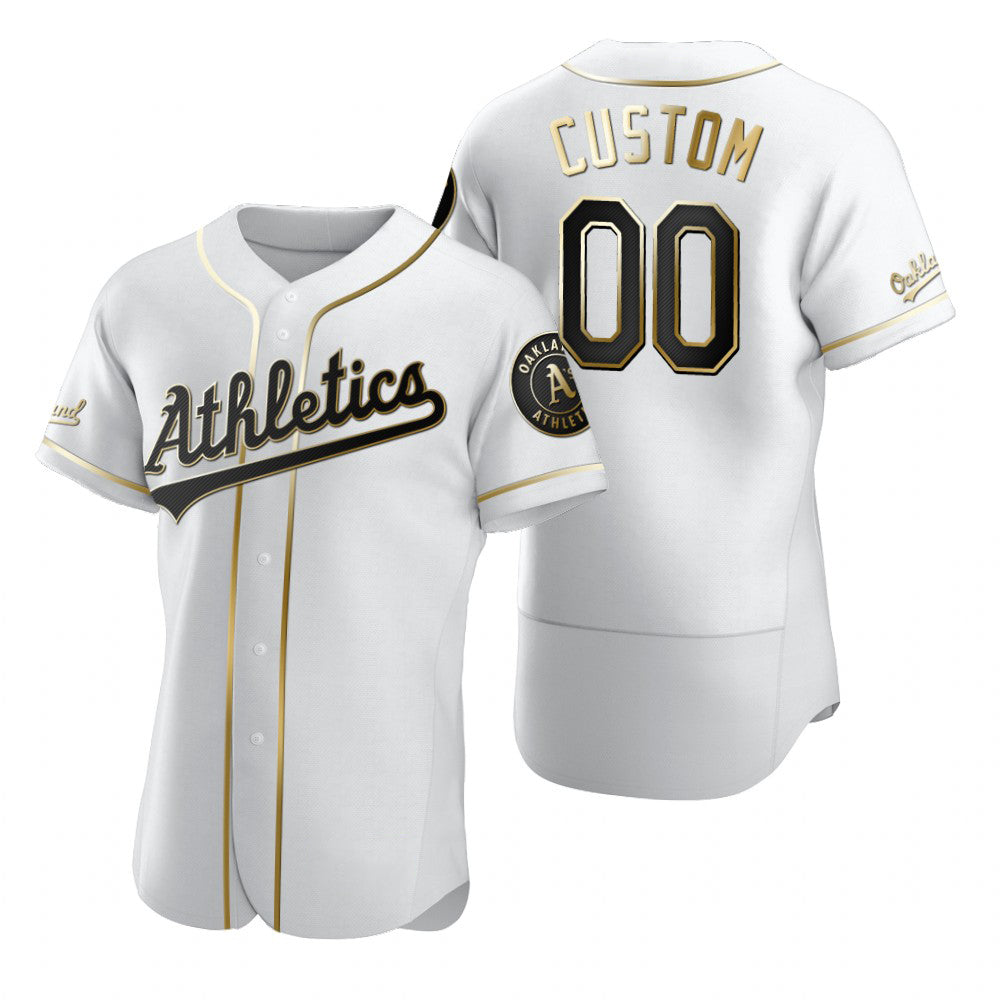 Custom Oakland Athletics White HeidiMiller Stitched Flex Base Golden Edition Jersey