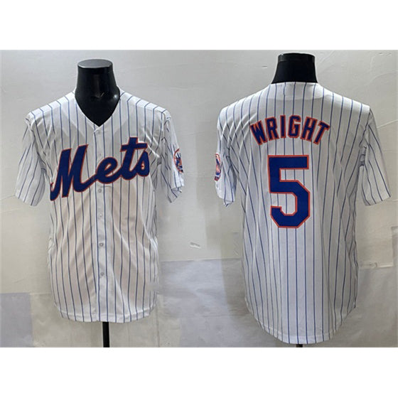 New York Mets #5 David Wright White HeidiMiller Stitched Jersey