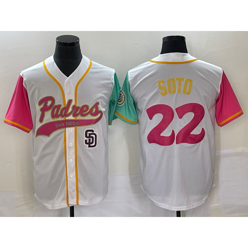 San Diego Padres #22 Juan Soto White HeidiMiller NEW 2023 City Connect Cool Base Stitched Jersey