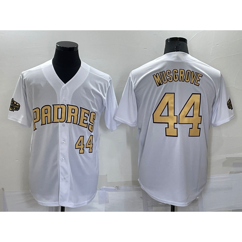 San Diego Padres #44 Joe Musgrove Number White HeidiMiller 2022 All Star Stitched Cool Base Jersey