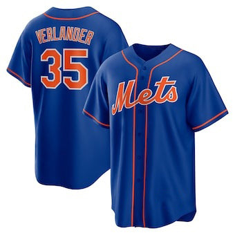 New York Mets #35 Justin Verlander Blue HeidiMiller Stitched Cool Base Jersey