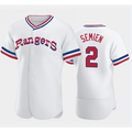 Texas Rangers #2 Marcus Semien White HeidiMiller Throwback Stitched Flex Base Jersey
