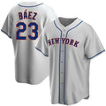 New York Mets #23 Javier Baez Gray HeidiMiller Replica Jersey