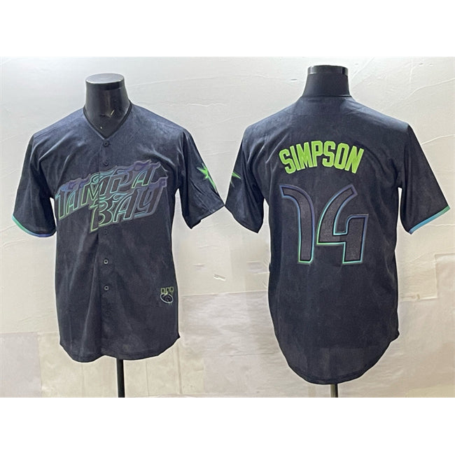 Tampa Bay Rays #14 Chandler Simpson Charcoal HeidiMiller 2024 City Connect Limited Stitched Jersey