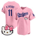 Los Angeles Dodgers #11 Roki Sasaki Pink HeidiMiller 2025 Hello Kitty Vapor Limited Stitched Jersey