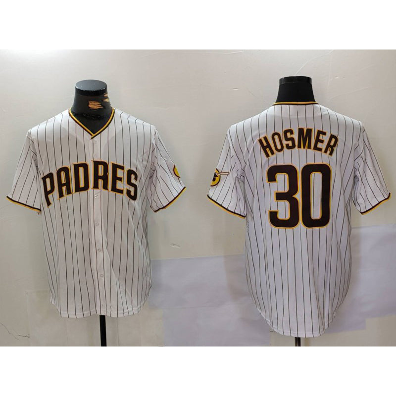 San Diego Padres #30 Eric Hosmer White HeidiMiller Stitched Cool Base Jersey 2