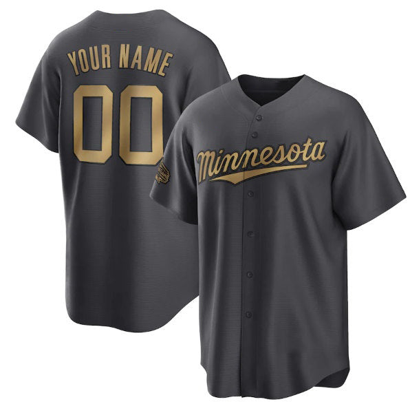 Custom Minnesota Twins Active Player Charcoal HeidiMiller 2022 All-Star Cool Base Stitched Jersey