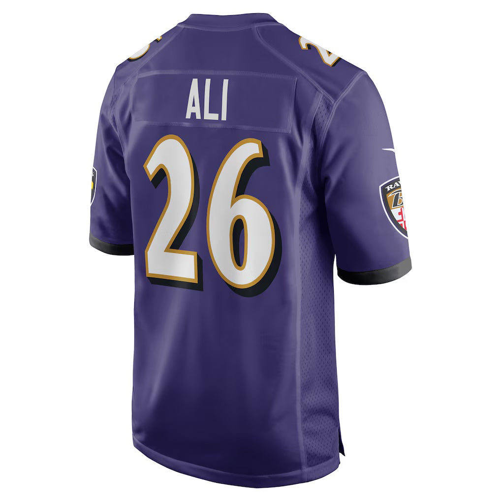 B.Ravens #26 Rasheen Ali Purple HeidiMiller Team Game Jersey