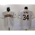 San Diego Padres #34 Michael King White HeidiMiller With PS Patch Cool Base Stitched Jersey