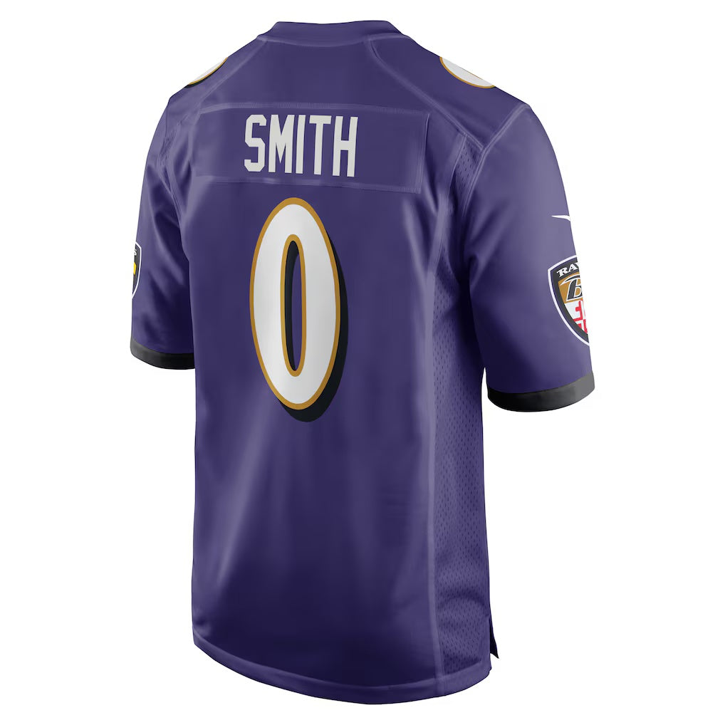 B.Ravens #0 Roquan Smith Purple HeidiMiller Team Game Jersey